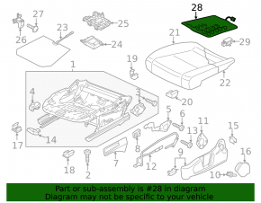 Подогрев подушки водительского сиденья VW Passat b7 12-15 USA