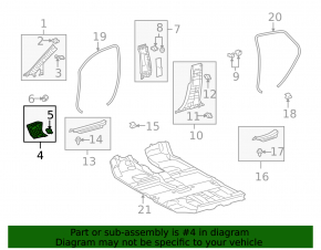 Накладка передней стойки нижняя левая Lexus RX350 RX450h 10-15 черная