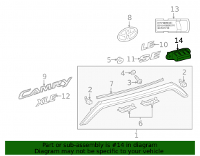 Кнопка открытия крышки багажника Toyota Camry v55 15-17 usa