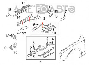 Panou lateral stânga față pentru Audi A4 B8 08-16 pe caroserie, argintiu