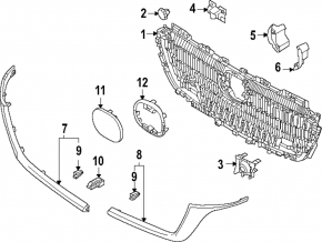 Решетка радиатора grill Mazda CX-90 24-26 черная