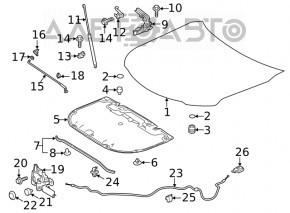 Замок капота Toyota Camry 25-26