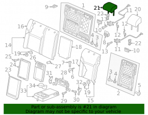 Подголовник 2 ряда центральный VW Passat b8 16-19 USA кожа бежевая