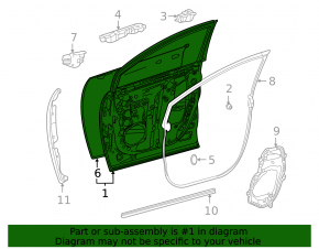 Дверь в сборе передняя левая Toyota Sienna 21-26