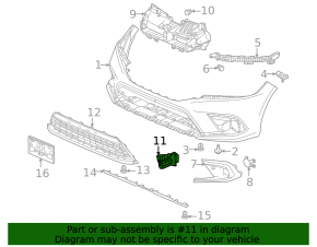 Воздуховод переднего бампера левый Honda Civic XI FE/FL 22-24 1.5T