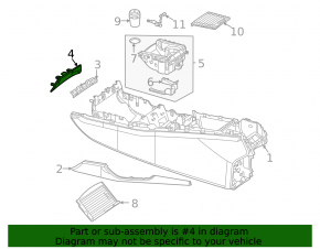 Накладка центральной консоли передняя Mercedes W167 GLE 350 450 20-23 бежевая
