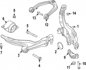 Suport braț inferior stânga față pe articulație sferică Volvo XC60 18-25
