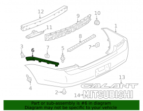 Крепление заднего бампера правое Mitsubishi Galant 03-13