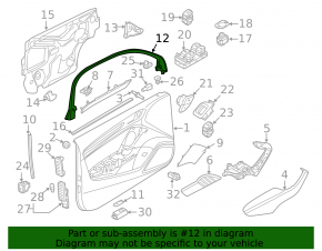 Рамка двери внутренняя передняя правая Audi A3 8V 16-18 5d, черная