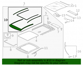 Накладка крыши передняя Audi A3 8V 15-20 4d, глянец