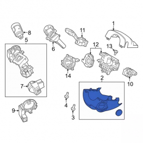 Обрамление рулевой колонки Ford Escape MK3 13-19 в сборе, черное
