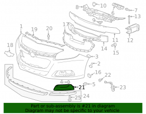 Решетка бампера левая Chevrolet Malibu 13-15 без птф