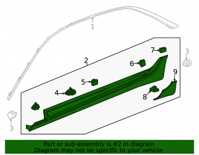 Порог правый Cadillac CTS 14-19