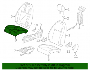 Пассажирское сидение Honda Civic XI FE/FL 22-24 4d без airbag, механич, ткань серое