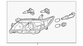 Фара передняя левая Toyota Camry v45 10-11 галоген