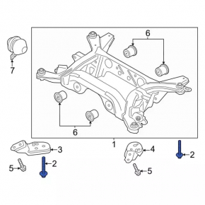 Болт крепления переднего подрамника 4шт Ford Mustang mk6 15-23 150мм