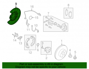 Кожух тормозного диска задний правый Infiniti G25 G35 G37 4d 06-14