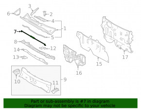 Распорка кузова Lexus NX200t NX300 NX300h 15-21 в поддоне дворников