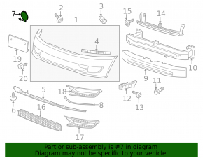 Capac cârlig remorcare bara față VW Passat b7 12-15 SUA