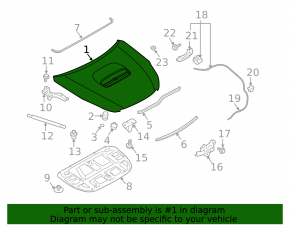 Капот голый Subaru Outback 10-14