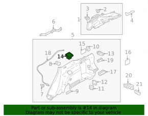 Карман обшивки арки правой Mitsubishi Outlander 22-26 черный