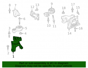 Подушка двигателя правая нижняя Honda Accord 18-22 2.0T потрескана