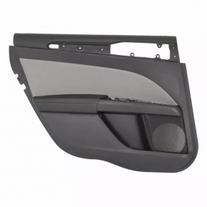 Обшивка двери карточка задняя левая Ford Fusion mk5 13-16 кожа,черн,черн вставка
