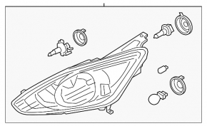 Фара передняя левая в сборе Ford C-max MK2 17-18 рест