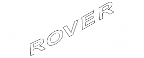 Emblemă gri închis pe portbagajul Land Rover Range Rover Velar 18-25 cu inscripția „ROVER”