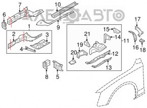 Panou lateral dreapta față pentru Audi A4 B8 08-16 pe caroserie, argintiu