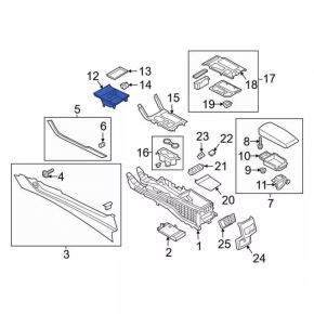 Ornamente consolă centrală față pentru Ford Fusion mk5 17-20, negre, pentru brichetă