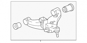 Braț de control stânga față inferior pentru Toyota Land Cruiser 24-26