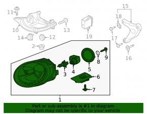 Far stânga față asamblată VW Beetle 12-13 xenon