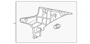 Накладка задней стойки левая Lexus IS250 IS350 06-13 серая