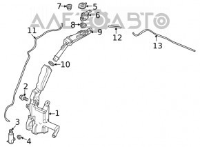Бачок омывателя Honda Civic XI FE/FL 22-26 без горловины и моторчика