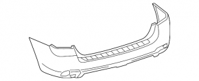 Бампер задний голый Toyota Highlander 08-10