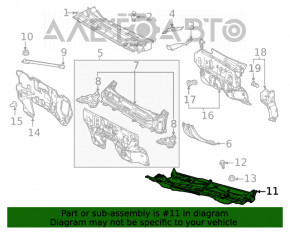 Поддон дворников металл Toyota Highlander 20-26