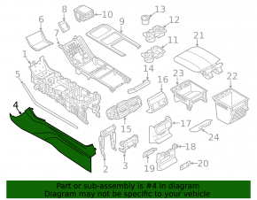 Накладка центральной консоли боковая правая Land Rover Range Rover Velar 18-23 черная, надломаны крепления