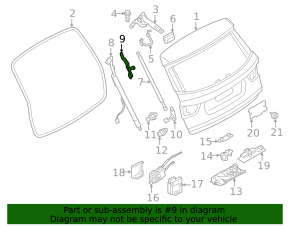 Кронштейн амортизатор двери багажника правый BMW X3 F25 11-17