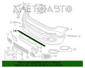Губа переднего бампера Jeep Renegade 15-23