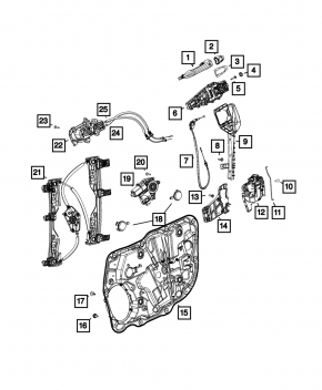 Механизм ручки двери передней левой Jeep Compass 17-26