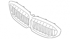 Ansamblu grila radiator BMW 3 G20 23-25 negru lucios cu crom