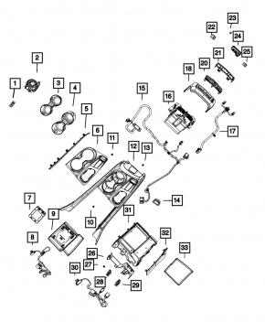 Grilă de aerisire consolă centrală Dodge Durango 11-13