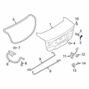 Отбойник крышки багажника левый Ford Fusion mk5 13-20 на кузове