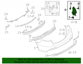 Крепление заднего бампера левое внутреннее Ford Fusion mk5 19-20