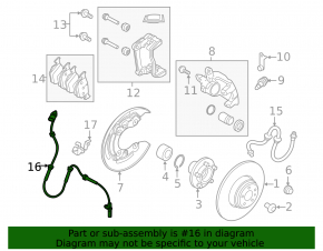 Senzor ABS spate stânga Land Rover Range Rover Evoque 12-15 fără parcare automată