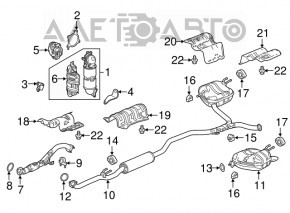 Выпускная трасса средняя часть с бочкой Honda Accord 18-22 1.5T