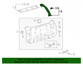 Обшивка двери багажника левая Toyota Rav4 19-24 черная, царапины