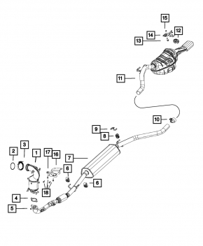 Кронштейн глушителя Fiat 500L 14-19 1.4T