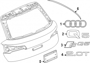 Молдинг двери багажника Audi Q5 80A 21-24 хром